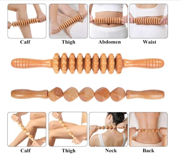 ชุดนวดไม้บำบัด 5-in-1 สำหรับกระตุ้นระบบน้ำเหลืองและกระชับสัดส่วน - รูปภาพ 3